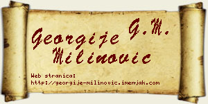 Georgije Milinović vizit kartica